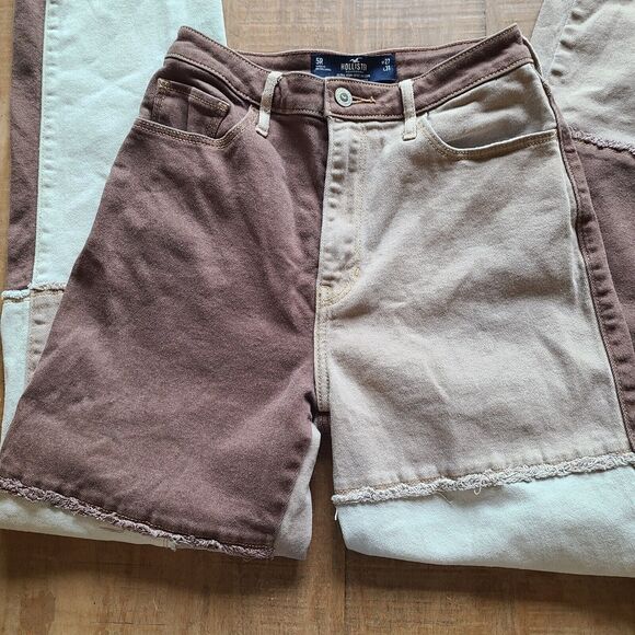 Hollister Womens Brown Color Block Dad Jeans Ultra High Rise 27x31 Size 5R - Picture 6 of 7